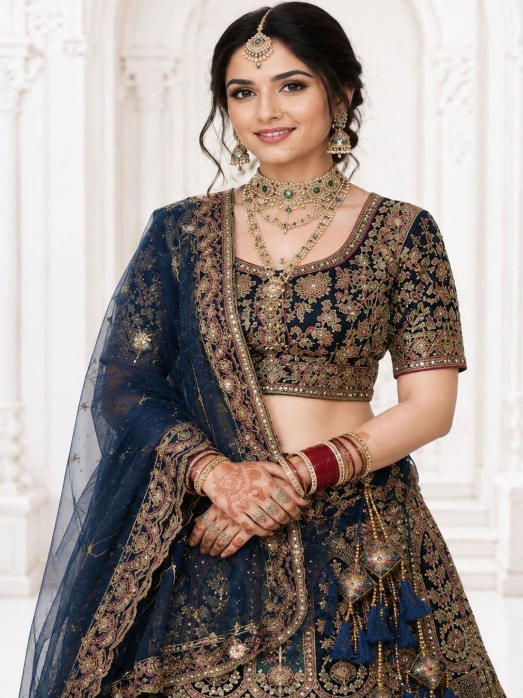 JIYANA WOMENS CHOICE Embroidered Semi-Stitched Lehenga & Unstitched Blouse With Dupatta thumbnail 5