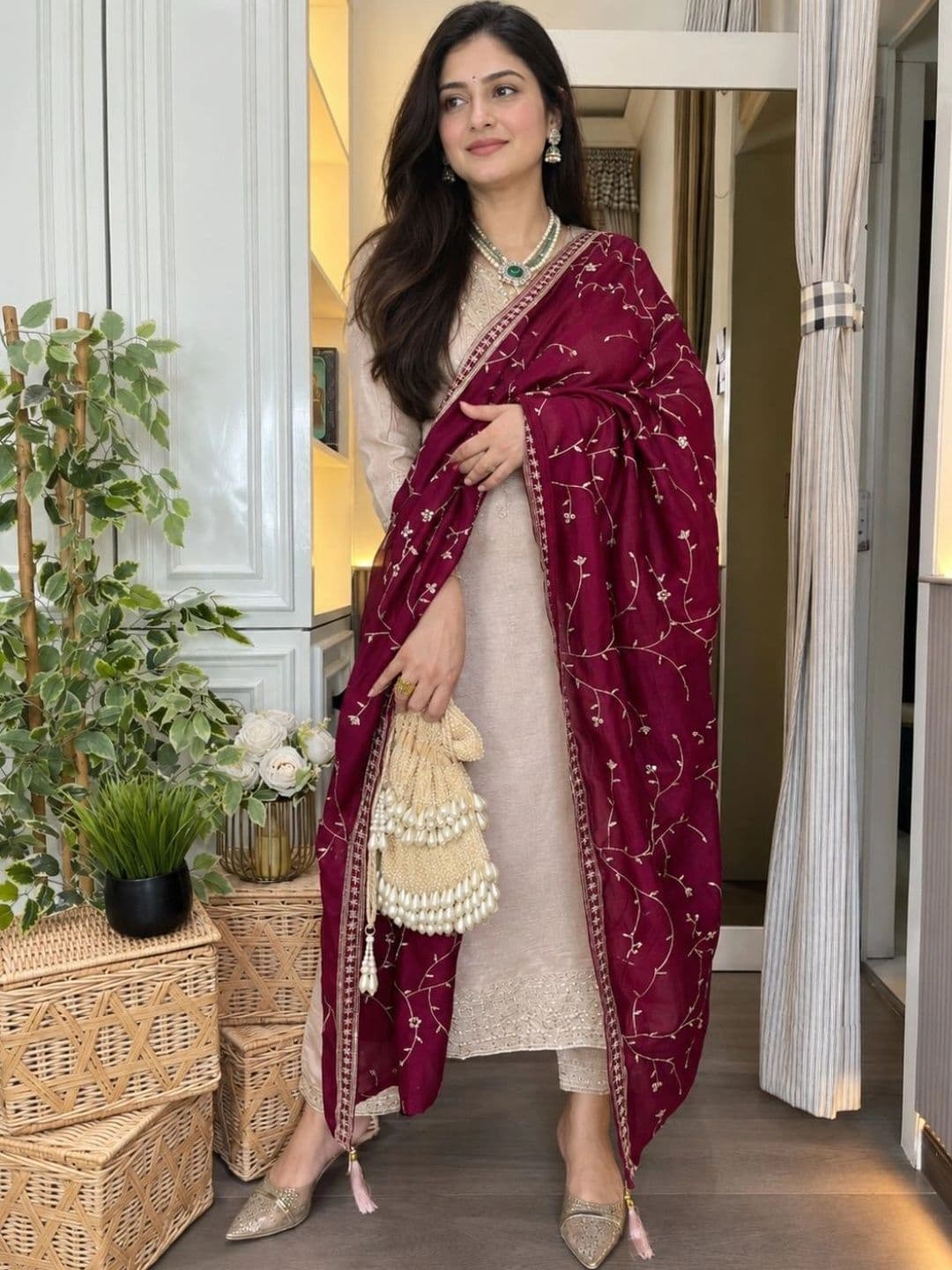 Anouk Rustic Women Embroidered Regular Kurta with Trousers & With Dupatta - view 1
