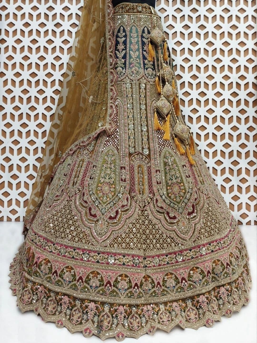 JIYANA WOMENS CHOICE Embellished Sequinned Semi-Stitched Lehenga & Unstitched Blouse With Dupatta thumbnail 6