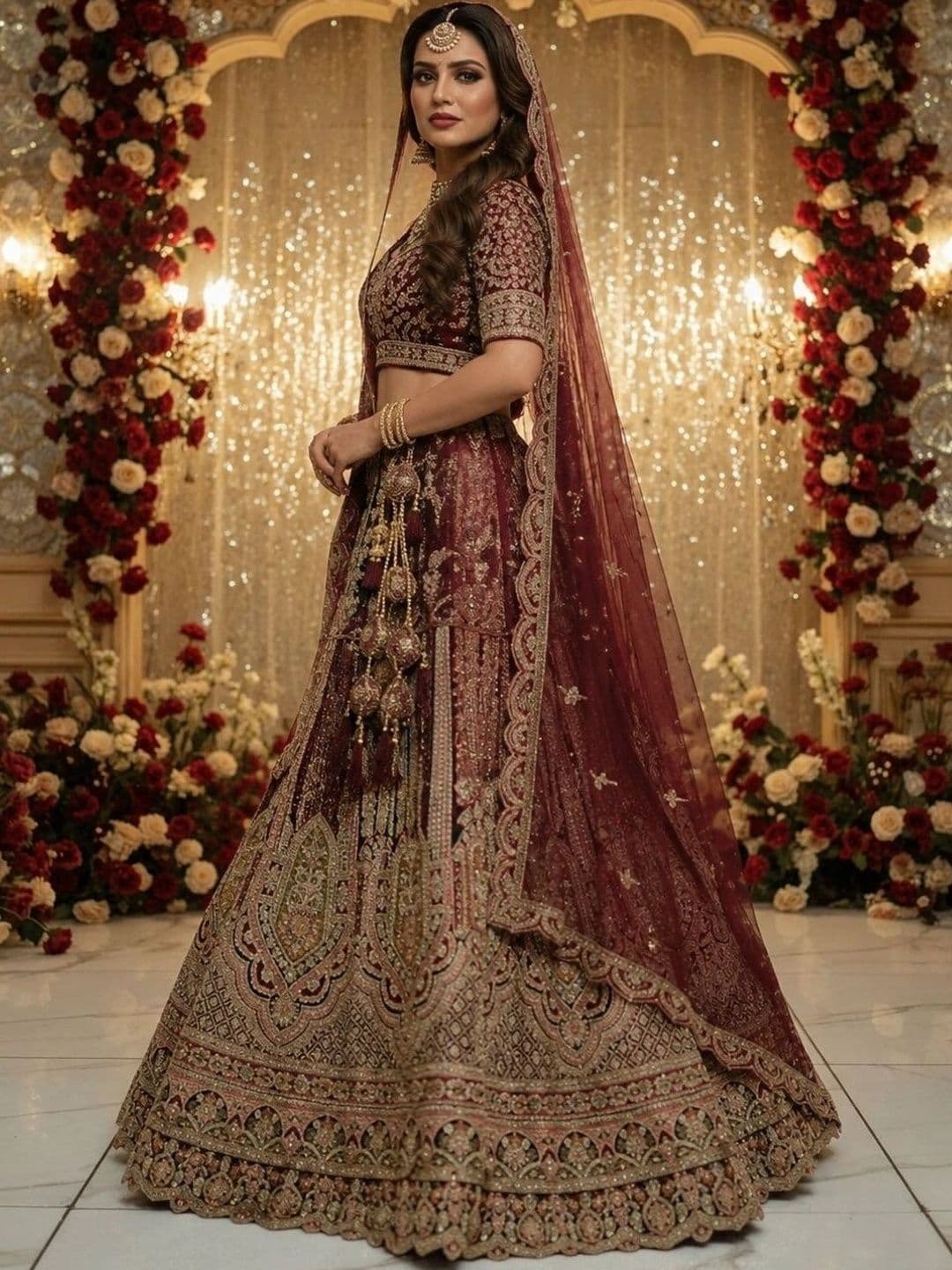 JIYANA WOMENS CHOICE Embroidered Semi-Stitched Lehenga & Unstitched Blouse With Dupatta thumbnail 6