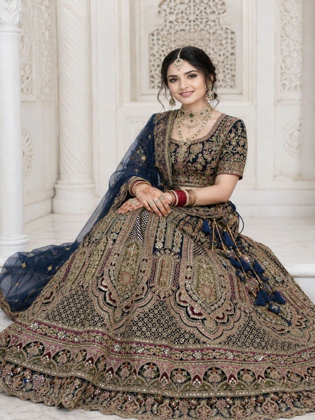 JIYANA WOMENS CHOICE Embroidered Semi-Stitched Lehenga & Unstitched Blouse With Dupatta thumbnail 2