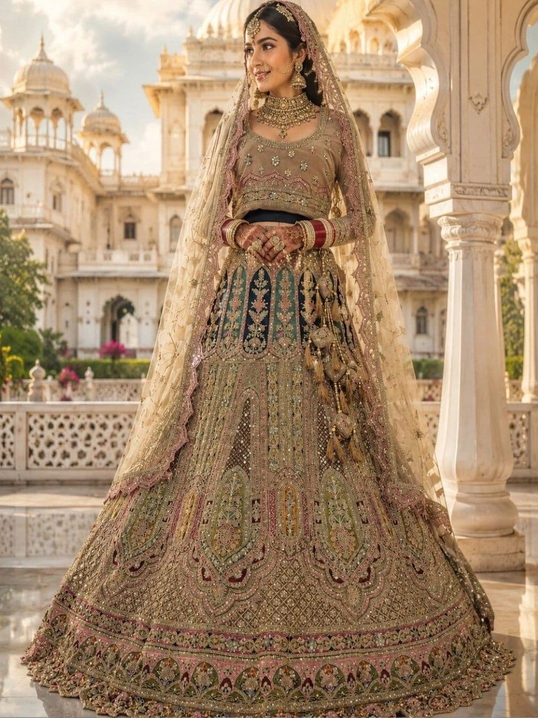 JIYANA WOMENS CHOICE Embroidered Sequinned Semi-Stitched Lehenga & Unstitched Blouse With Dupatta - view 1