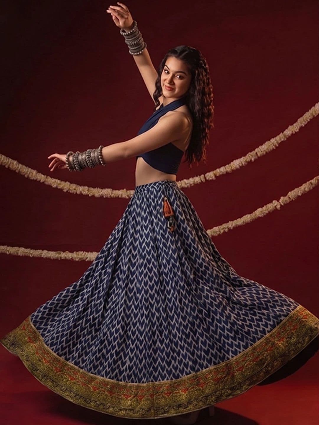 Varanga Women Geometric Maxi Flared Skirt - view 1