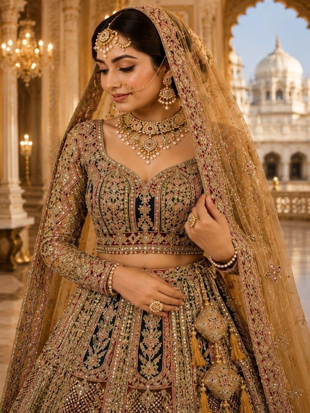 JIYANA WOMENS CHOICE Embellished Sequinned Semi-Stitched Lehenga & Unstitched Blouse With Dupatta thumbnail 5