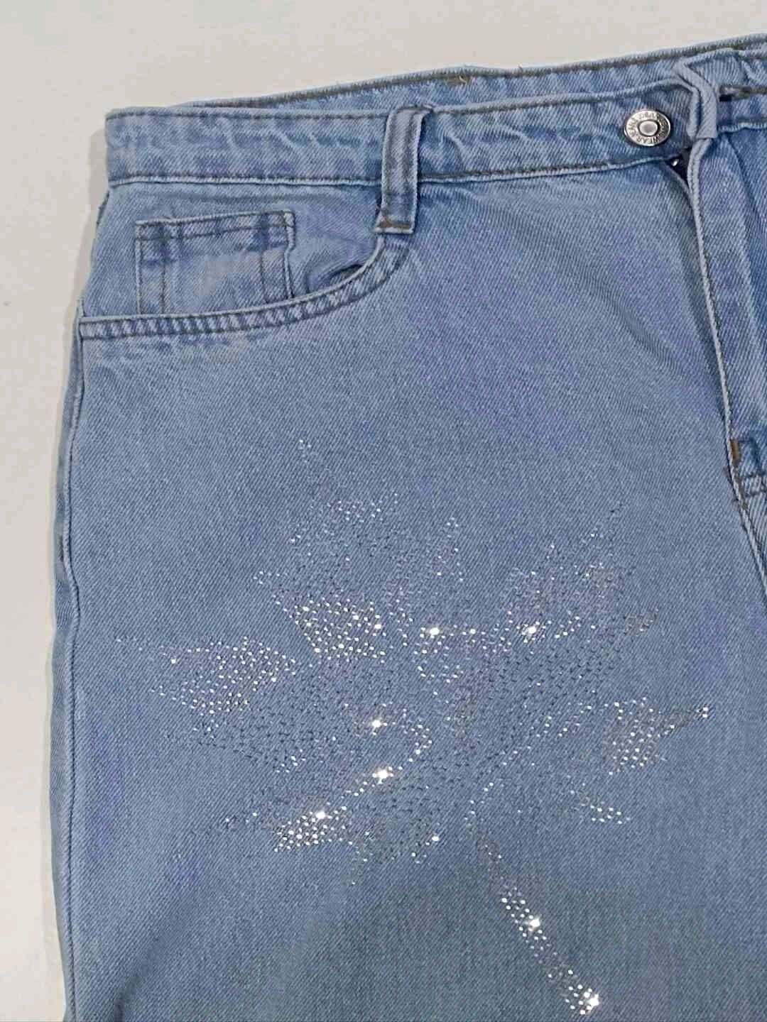 DS CREATIVE Women Wide Leg Mid-Rise Embellished Jeans thumbnail 6