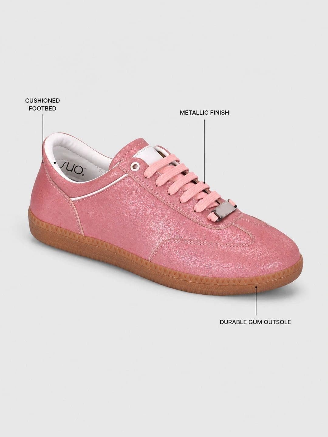 Suo Women Textured Leather Sneakers thumbnail 3