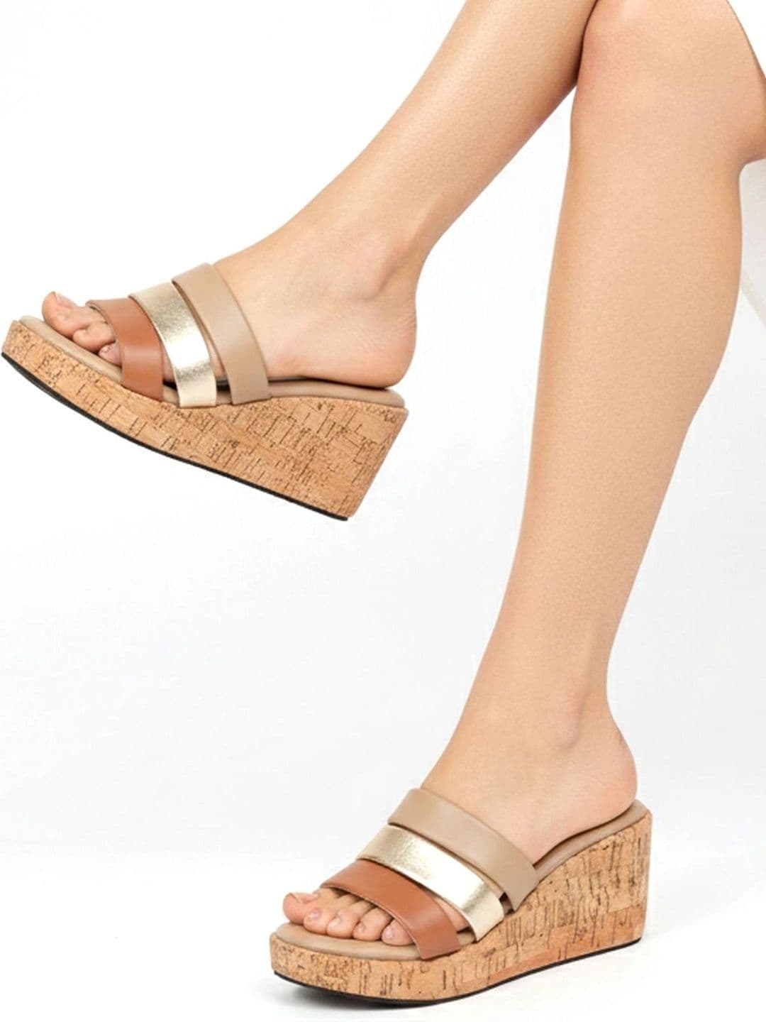CORSICA Colourblocked Wedge Sandals - view 1