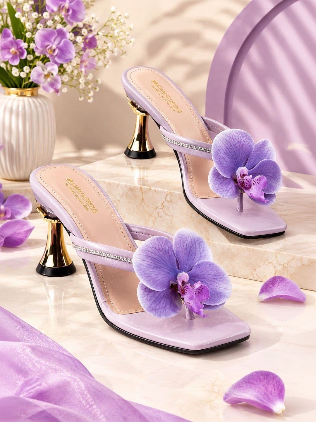 madam glorious Embellished Party Slim Heeled Mules - view 1