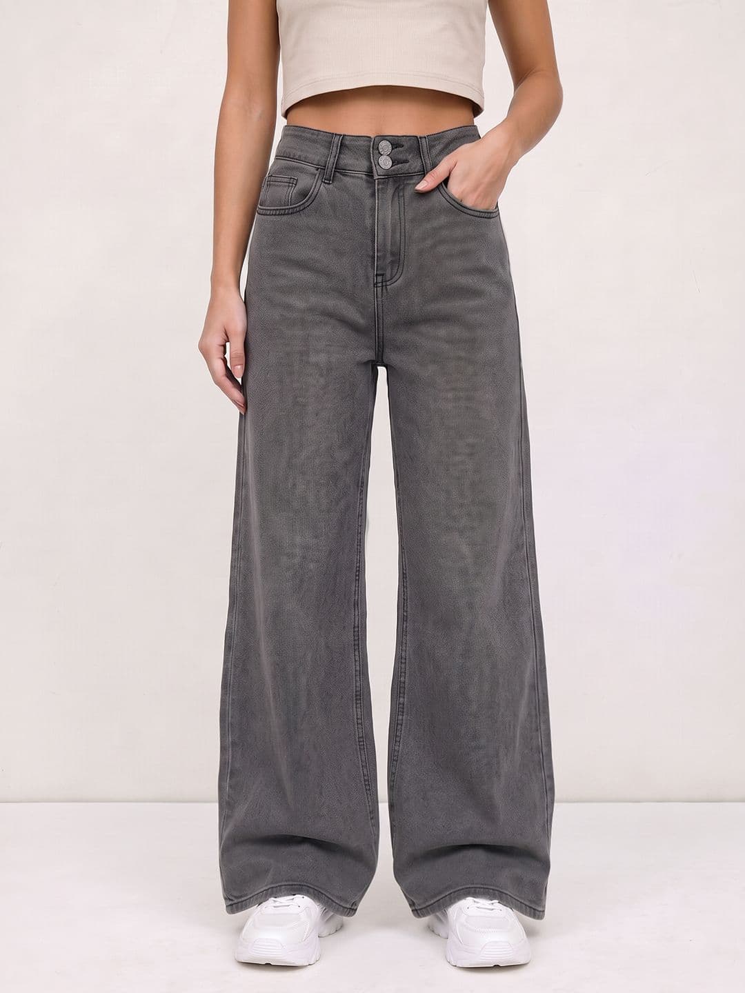 The Roadster Life Co. Women Wide Leg Stretchable Jeans thumbnail 6