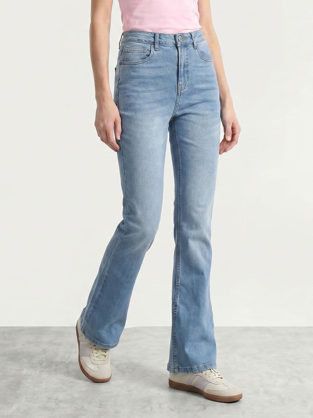Mast & Harbour Women Bootcut Light Fade Stretchable Jeans thumbnail 2