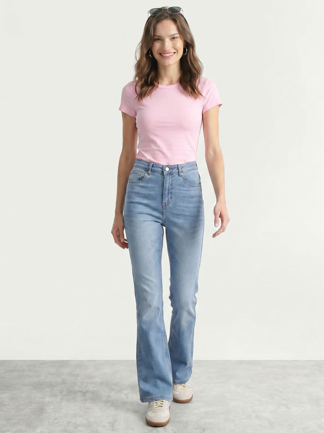 Mast & Harbour Women Bootcut Light Fade Stretchable Jeans thumbnail 3