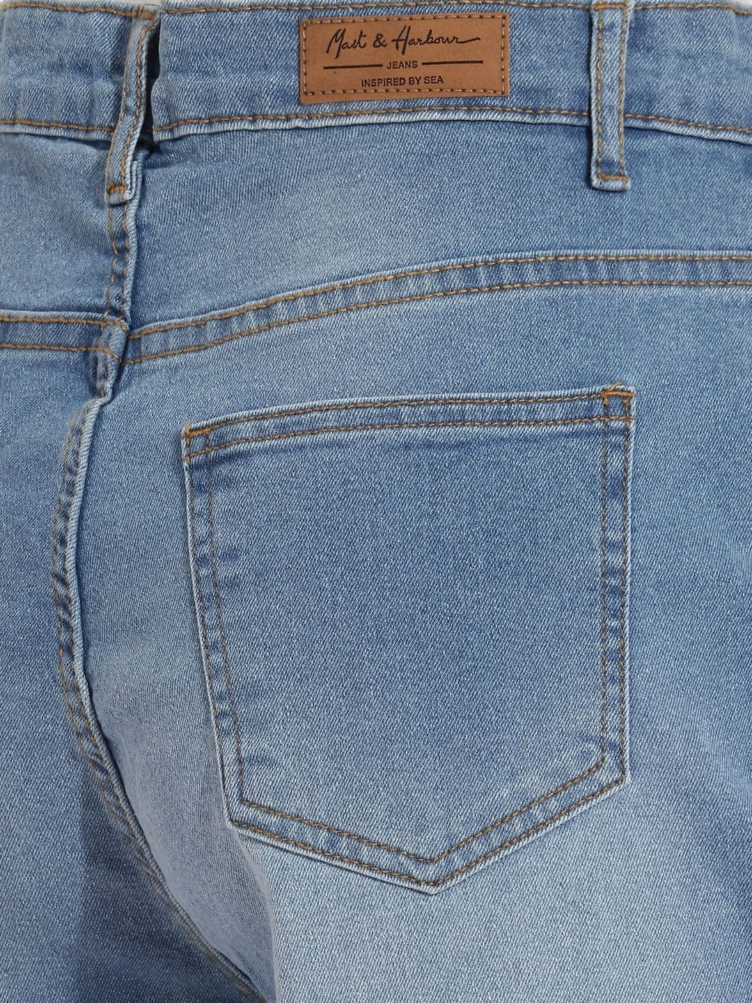 Mast & Harbour Women Bootcut Light Fade Stretchable Jeans thumbnail 5