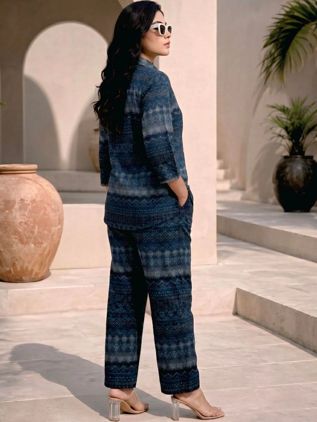 KIVOZ Bohemian Printed Shirt with Trousers thumbnail 4