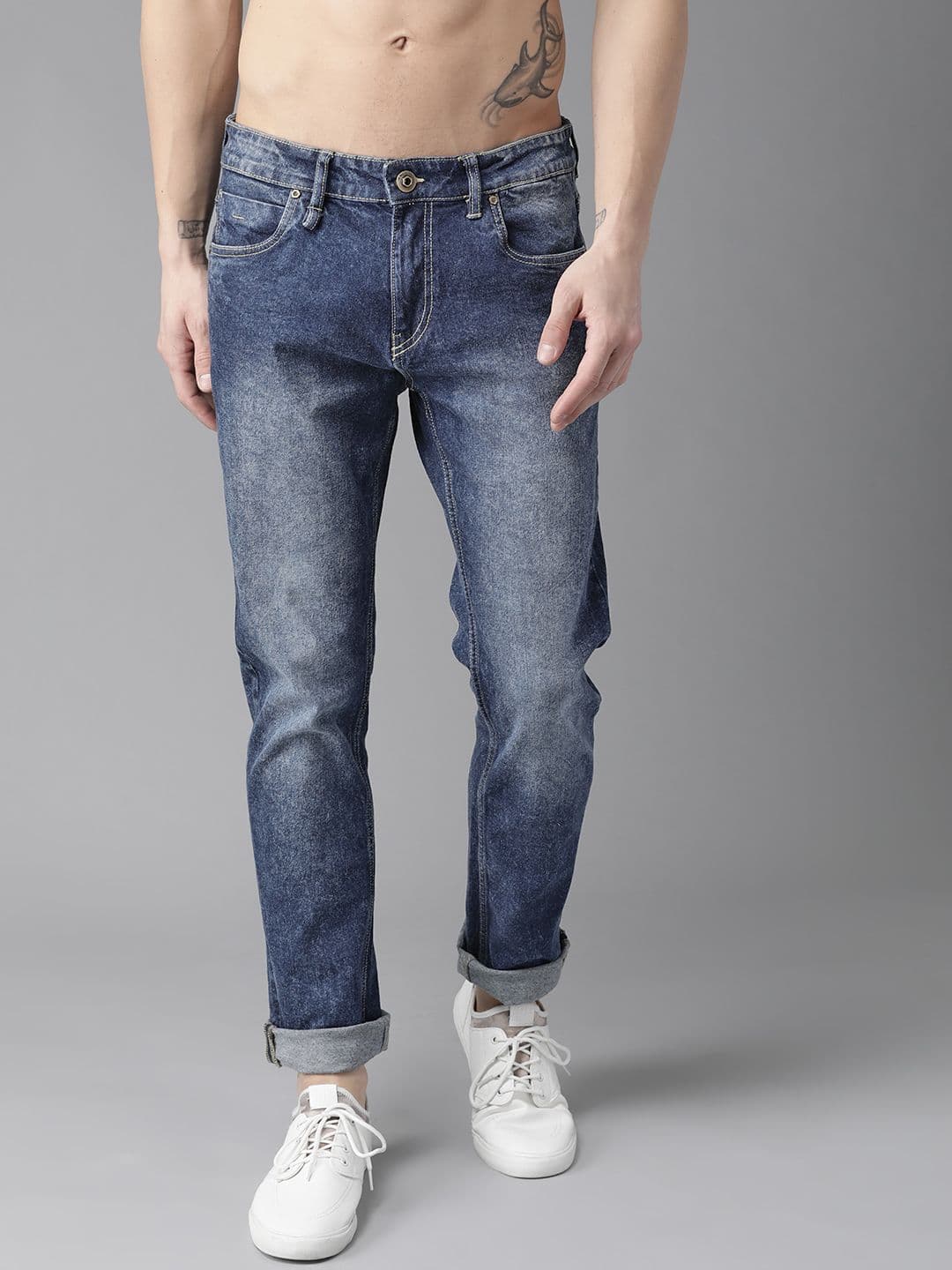 The Roadster Lifestyle Co Men Blue Slim Fit Mid-Rise Clean Look Stretchable Jeans - view 1
