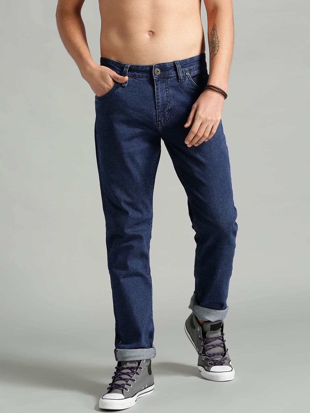 Roadster Men Navy Blue Slim Fit Mid-Rise Clean Look Stretchable Jeans - view 1