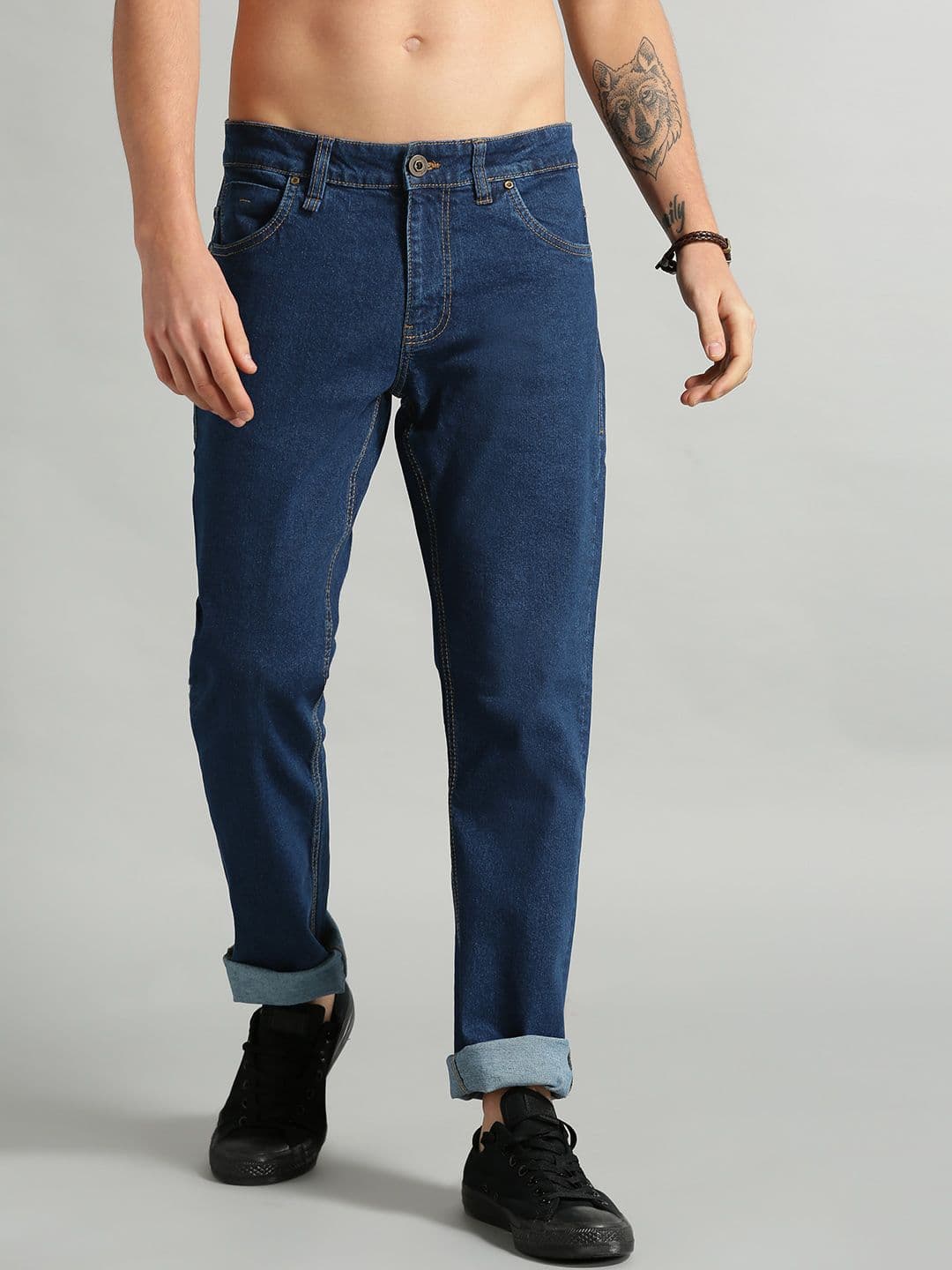 The Roadster Lifestyle Co Men Navy Blue Slim Fit Mid-Rise Clean Look Stretchable Jeans - view 1
