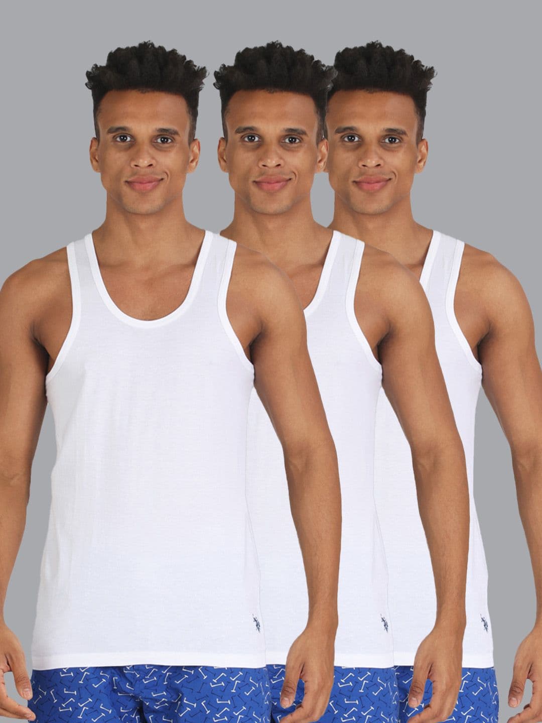 U.S. Polo Assn. Men White Pack of 3 Innerwear Vests I661-001-P3 - view 1