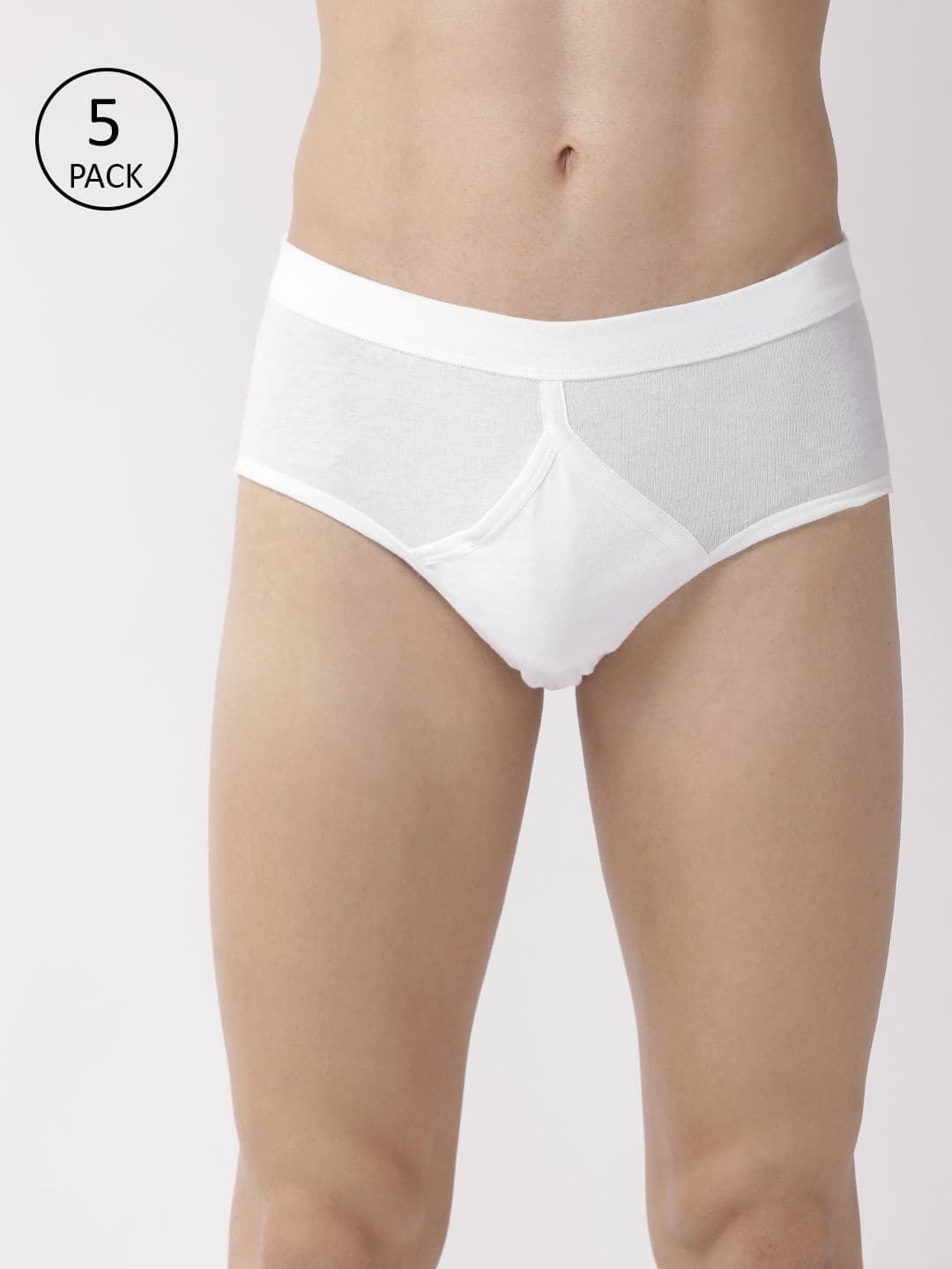 Marks & Spencer Men White Solid Pack Of 5 Cotton Briefs - view 1