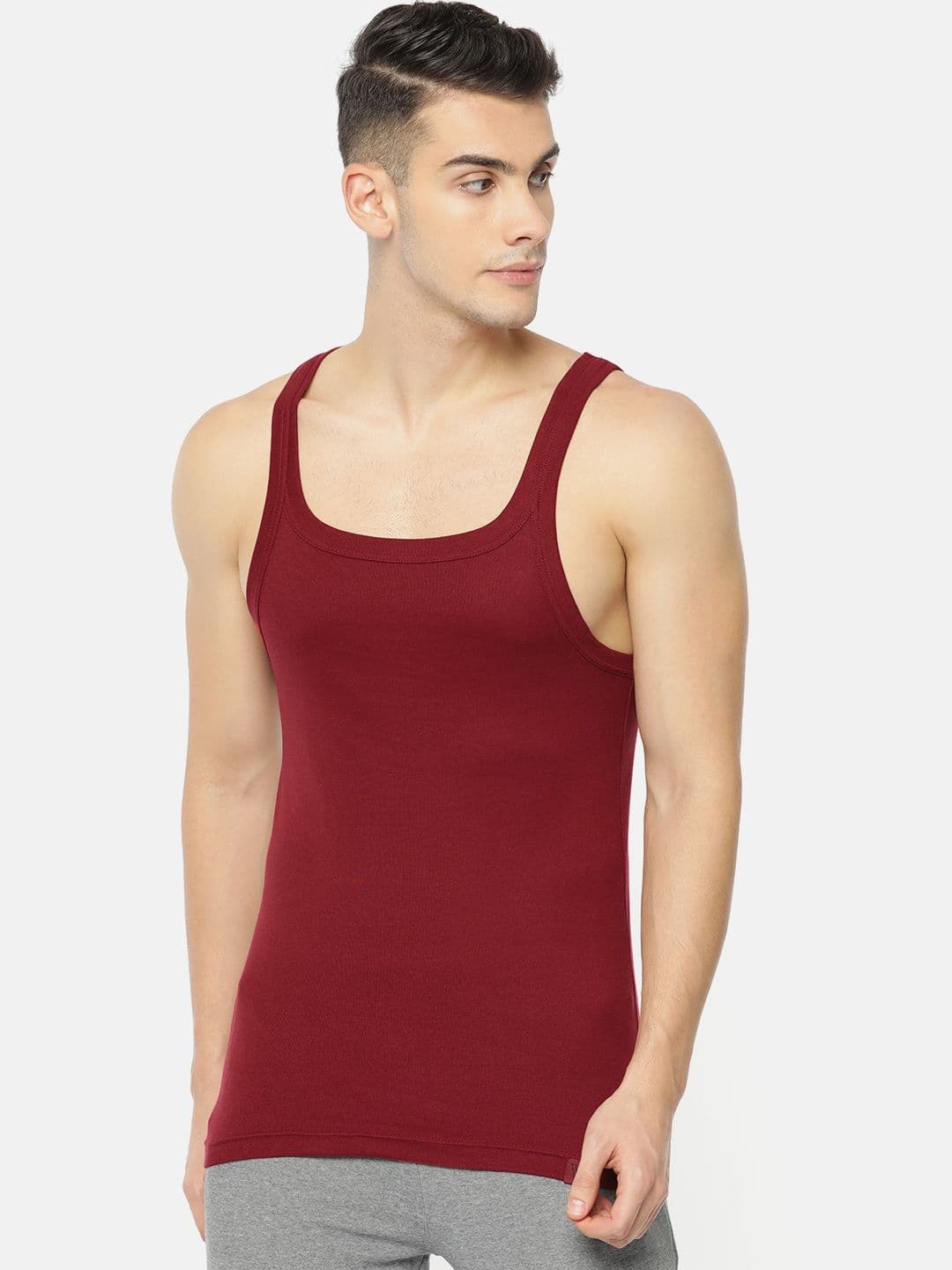 Van Heusen Innerwear Van Heusen Men Athleisure Cotton Vest Square Neck Sleeveless Moisture-Wicking - view 1
