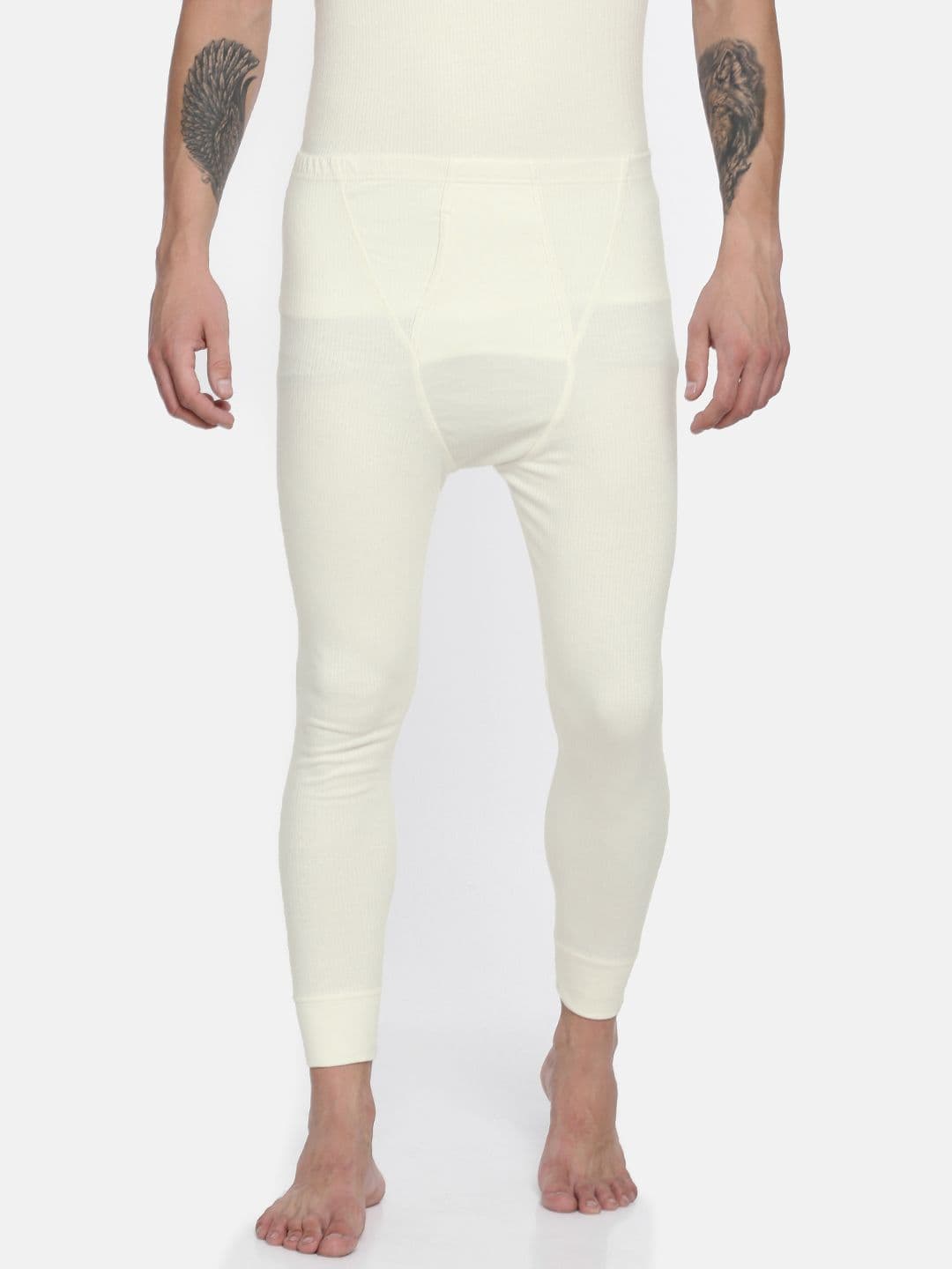 Van Heusen Innerwear Men White Solid Antibacterial Snug Fit Thermal Bottom - view 1