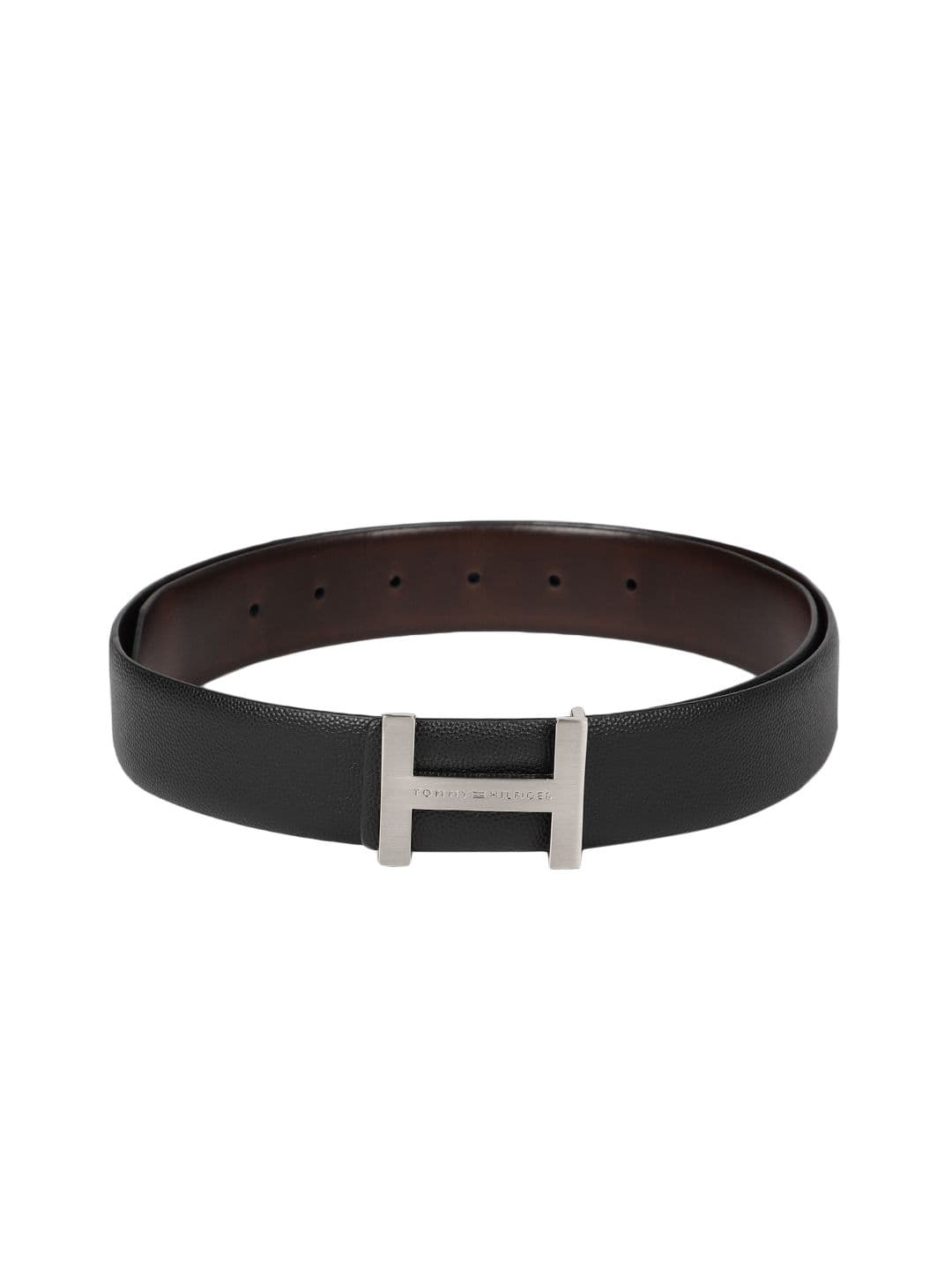 Tommy Hilfiger Men Black & Brown Reversible Solid Belt - view 1