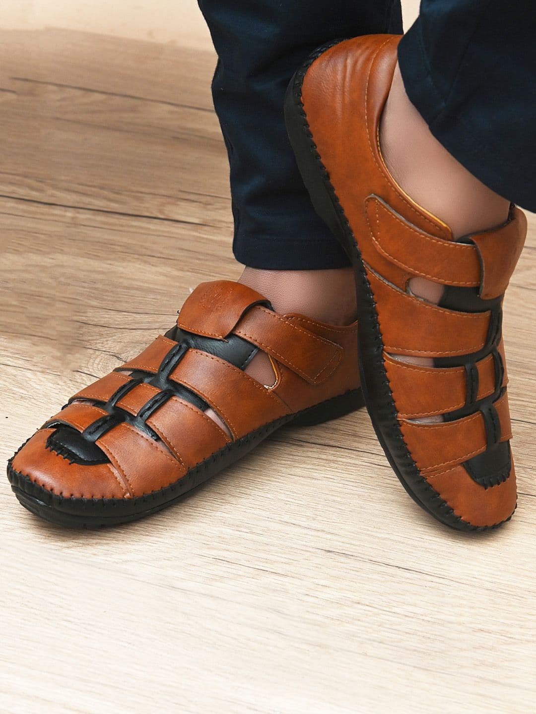 Prolific Men Tan Brown Shoe-Style Sandals - view 1