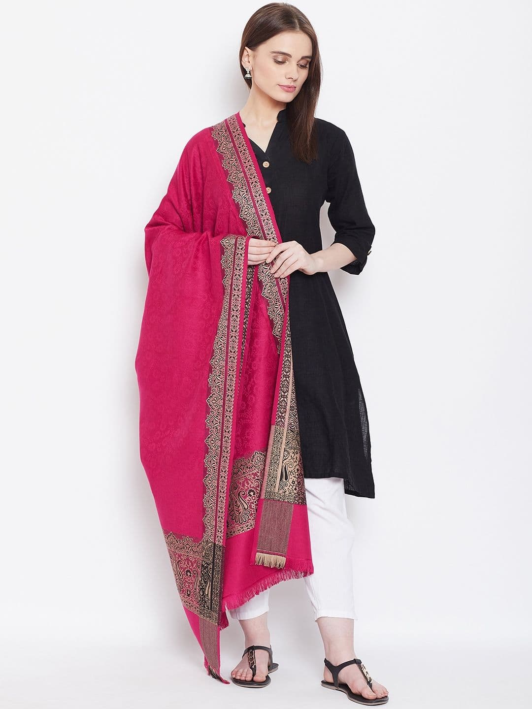WEAVERS VILLA Women Woven Design Winter Shawl - view 1