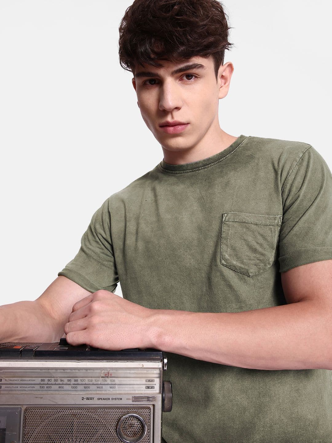 The Roadster Lifestyle Co. Dyed Round Neck Pure Cotton T-shirt - view 1