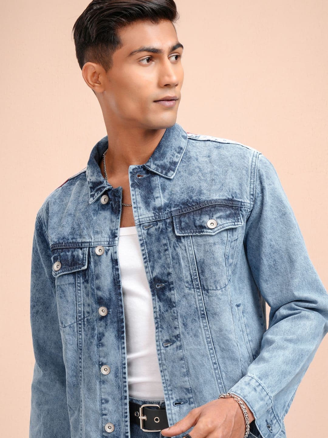 LOCOMOTIVE Men Blue Solid Denim Jacket - view 1