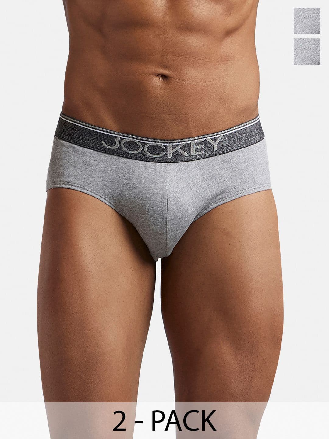 Jockey Pack Of 2 Super Combed Cotton Solid Brief with Ultrasoft Waistband-8037 - view 1