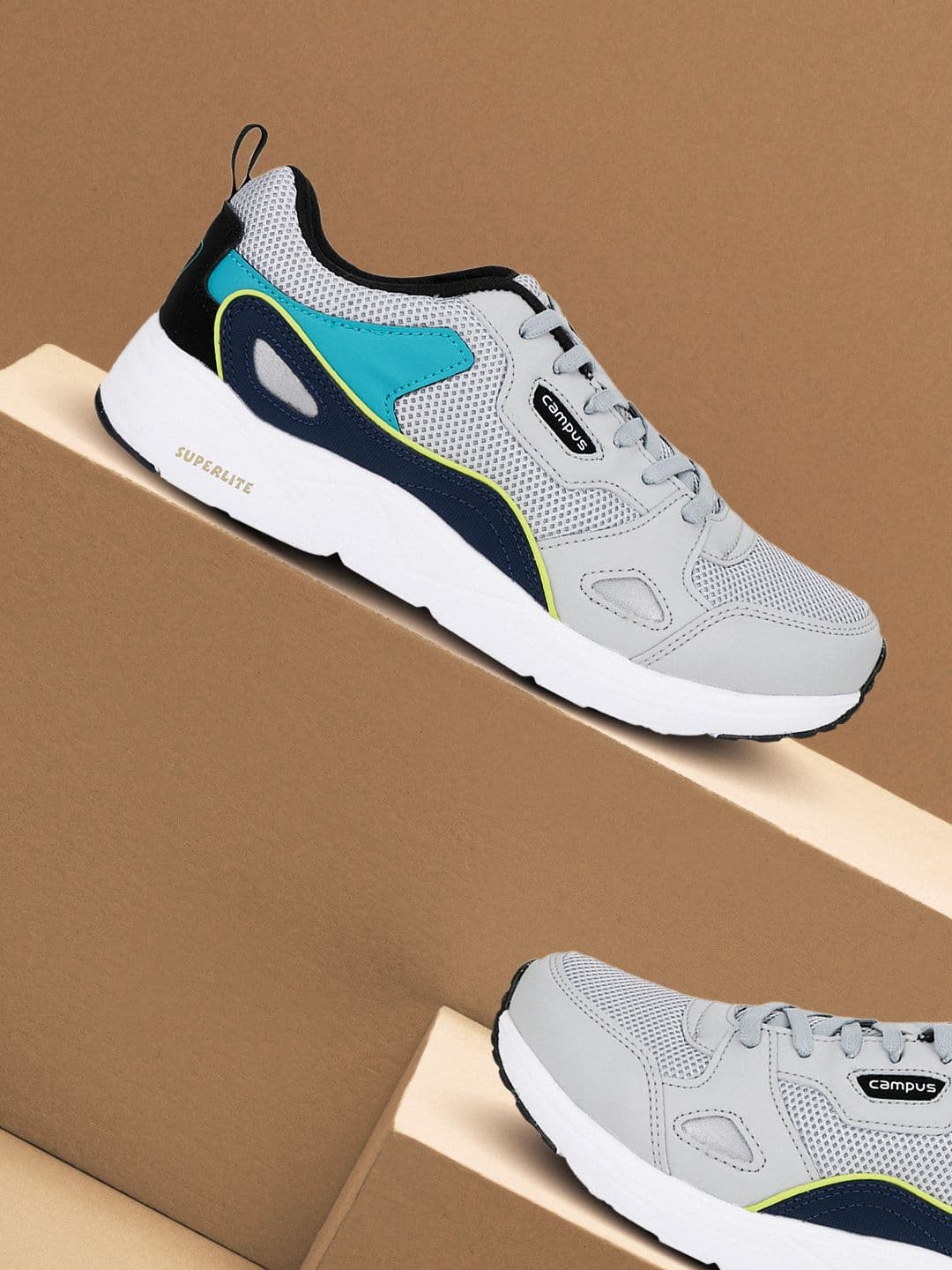 Campus Men WISDOM Grey Mesh Running Shoes - view 1
