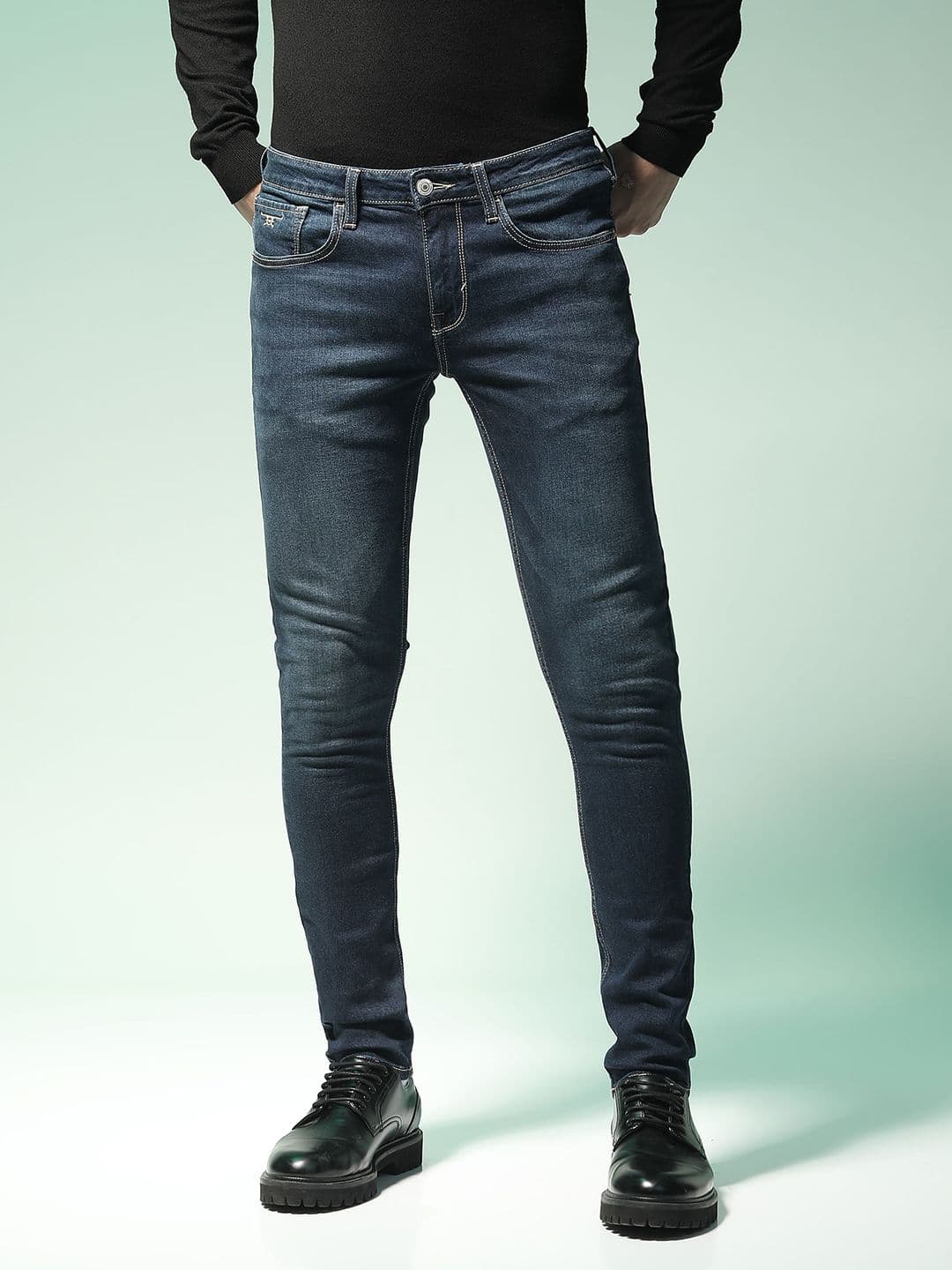 Flying Machine Men Blue Jackson Skinny Fit Low-Rise Clean Look Jeans - view 1