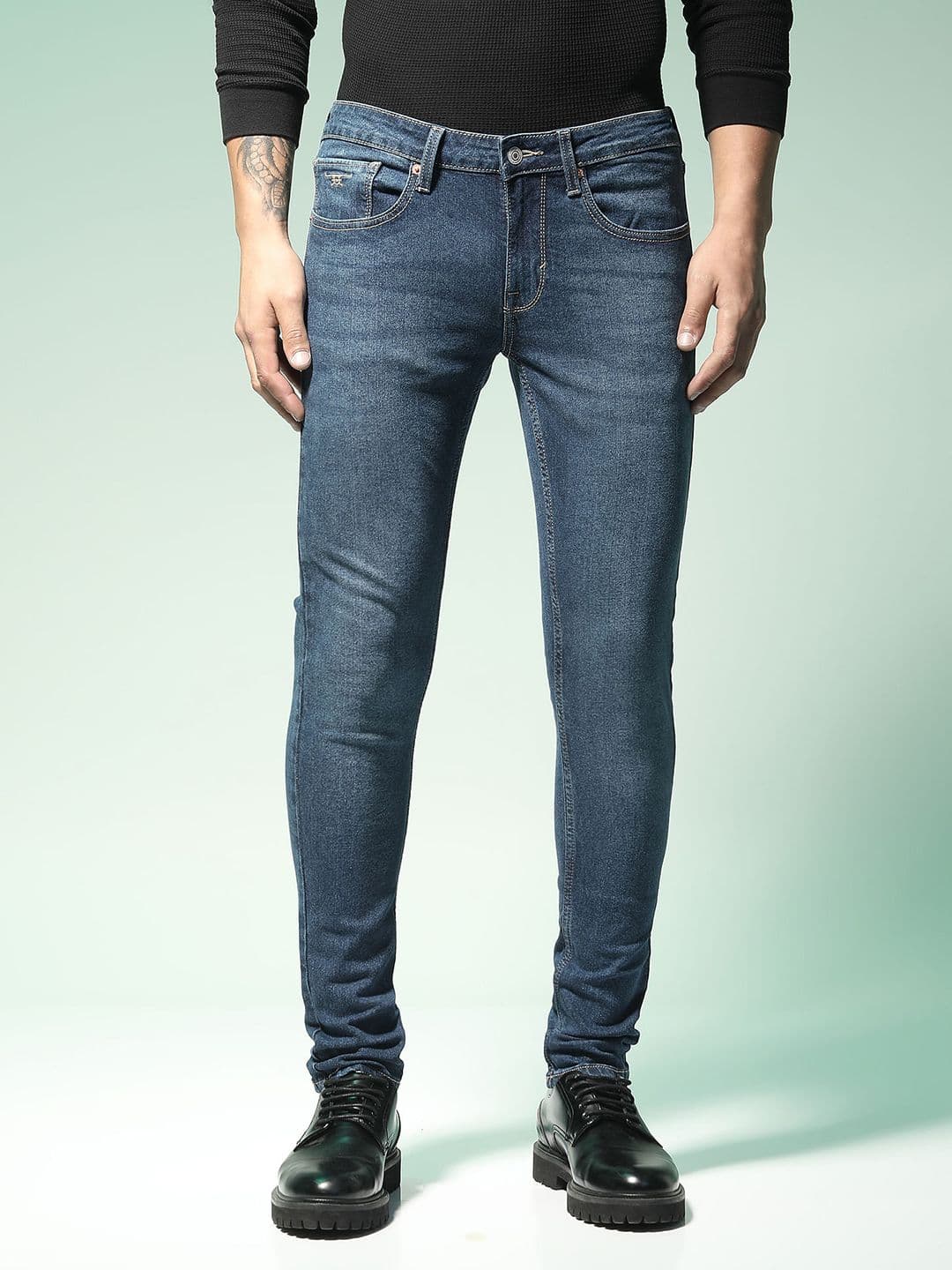 Flying Machine Men Blue MJ Mankle Skinny Fit Mid-Rise Clean Look Stretchable Jeans - view 1