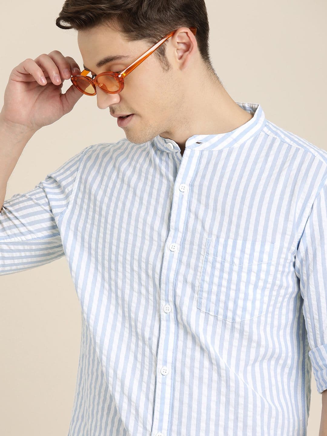 Moda Rapido Men Blue & White Slim Fit Striped Casual Shirt - view 1