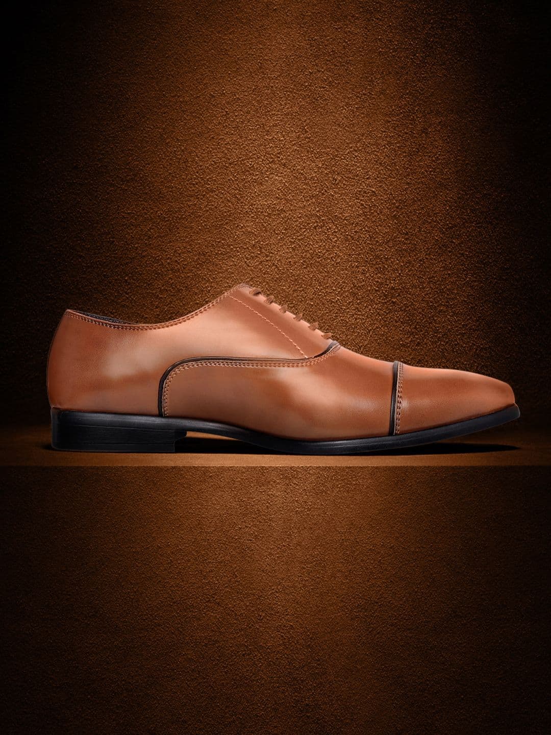INVICTUS Men Tan Brown Solid Formal Oxfords - view 1