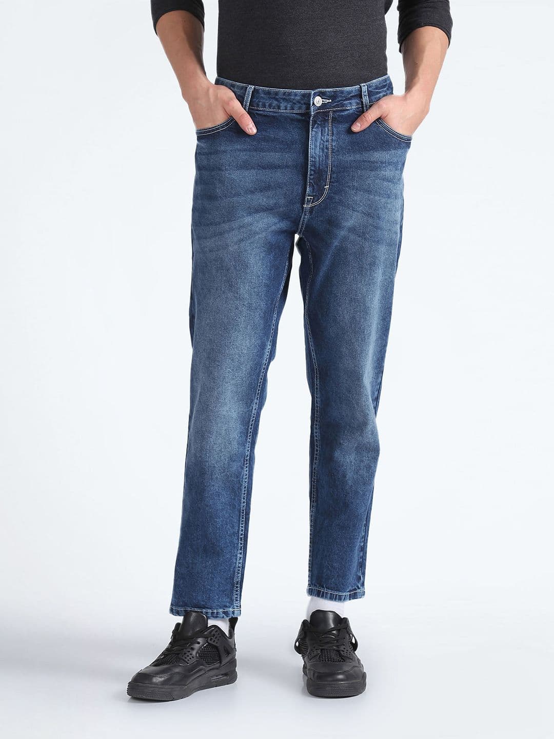 Flying Machine Men Blue Slim Fit Mid-Rise Clean Look Jeans