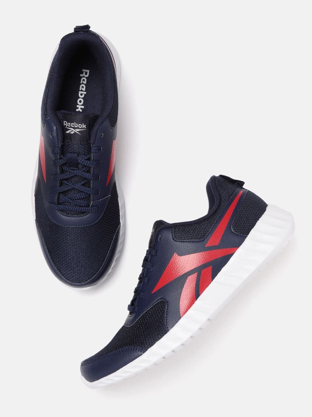 Reebok Men Navy Blue & Red Printed Speed LP Running Shoes - view 1