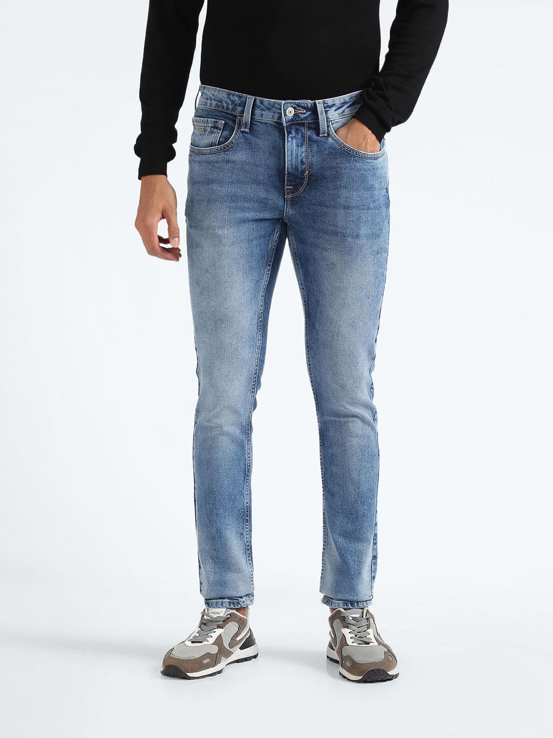 Flying Machine Men Blue Jackson Skinny Fit Low-Rise Clean Look Stretchable Jeans - view 1