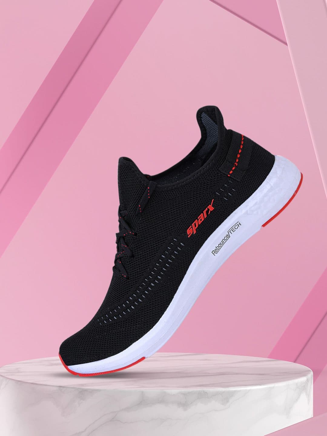 Sparx Men Black Mesh Running Shoes - view 1