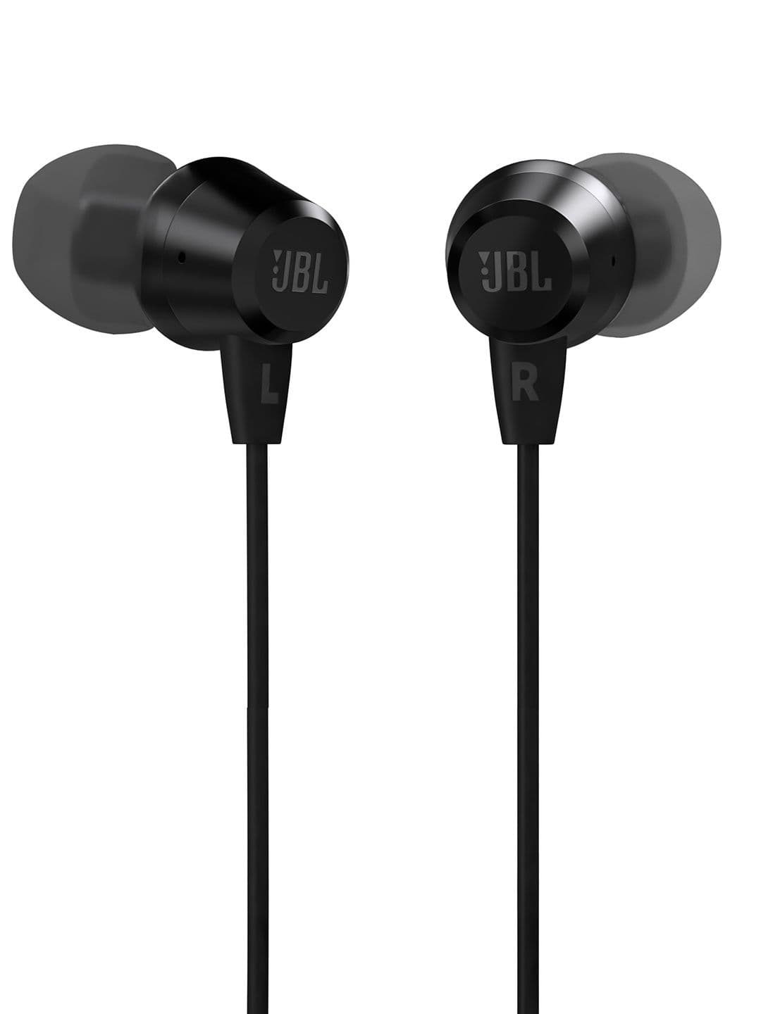 JBL Black C50HI Wired in Ear Headphones with Mic One Button Multi-Function Remote