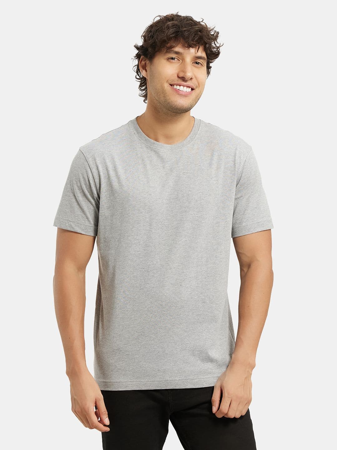 Jockey Men White Solid Round Neck T-shirt - view 1