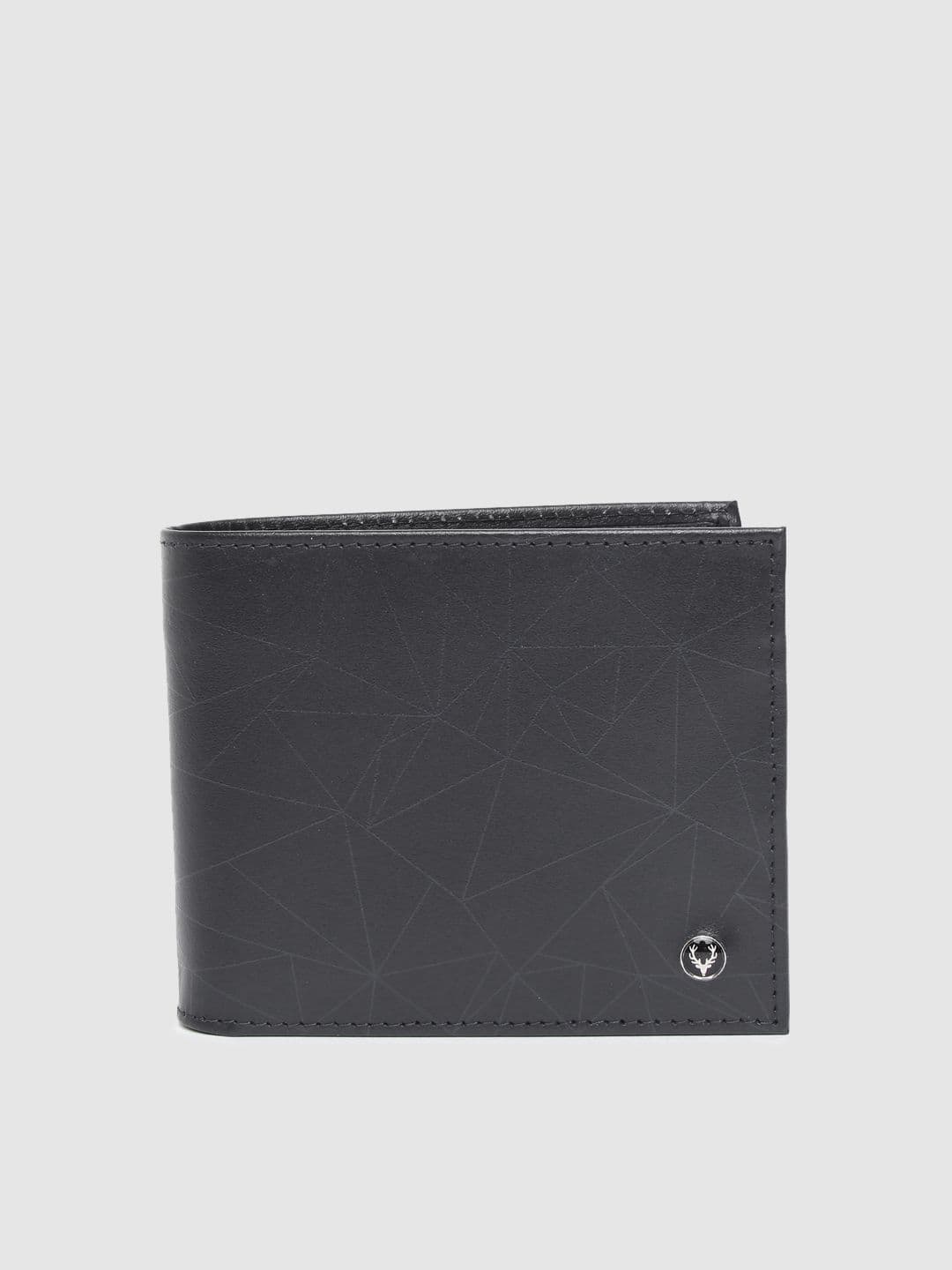 Allen Solly Men Navy Blue Printed Leather Two Fold Wallet - view 1