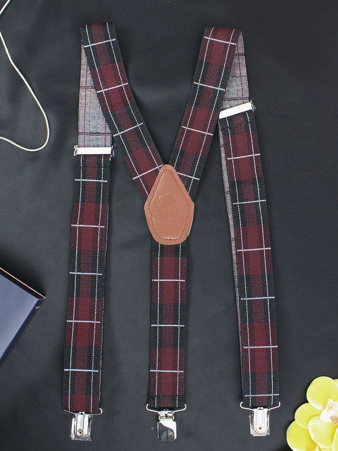 PELUCHE Men Red Patterned Statuesque Suspenders - view 1