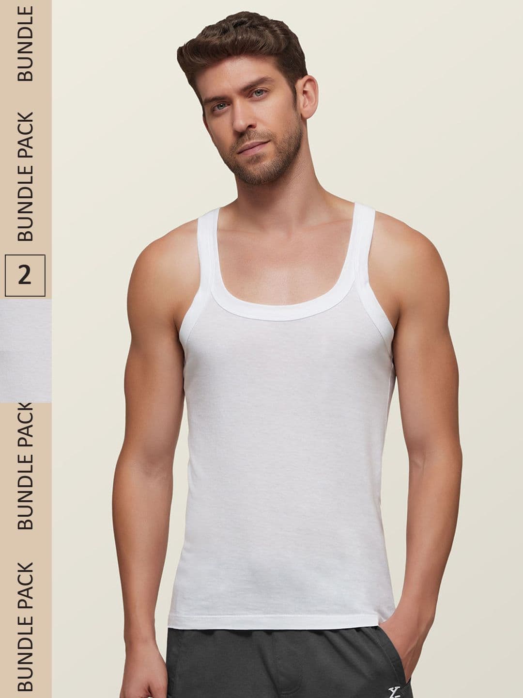XYXX Men IntelliSoft Antimicrobial Square Neck Pack of 2 Ace Vests XYSQVEST2PCKN01 - view 1