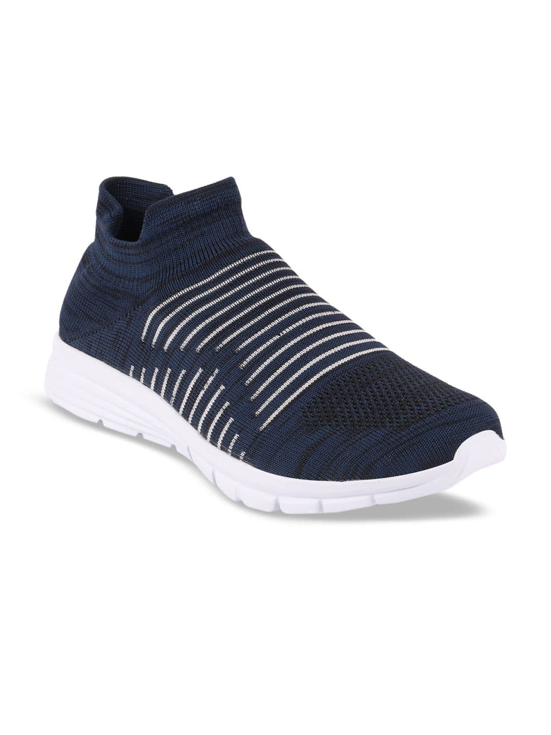 FAUSTO Men Navy Blue & White Textile Walking Shoes - view 1