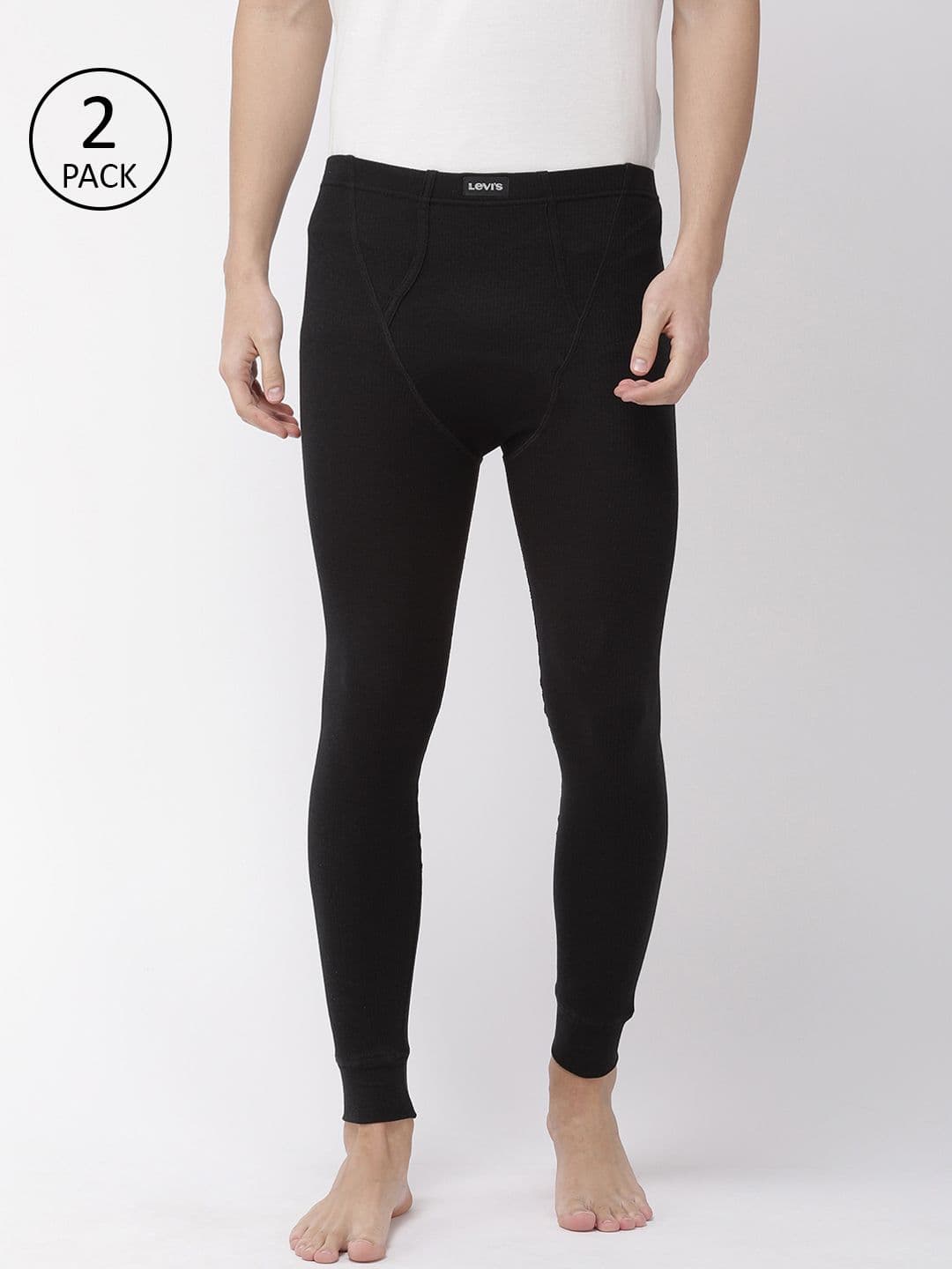 Levis Men Pack of 2 Black Solid Thermal Bottoms - view 1
