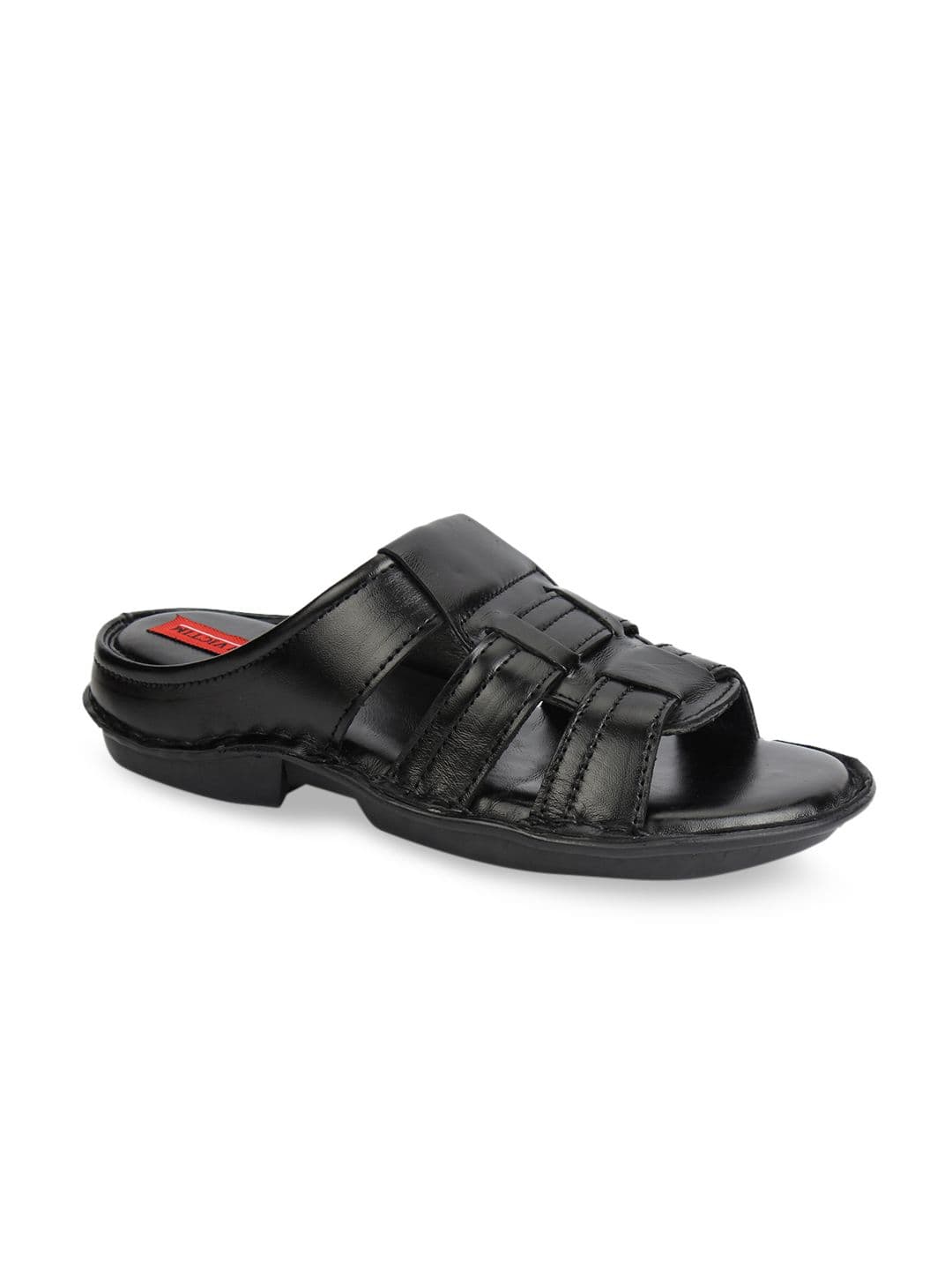 Fashion Victim Men Black Leather Sandals - view 1