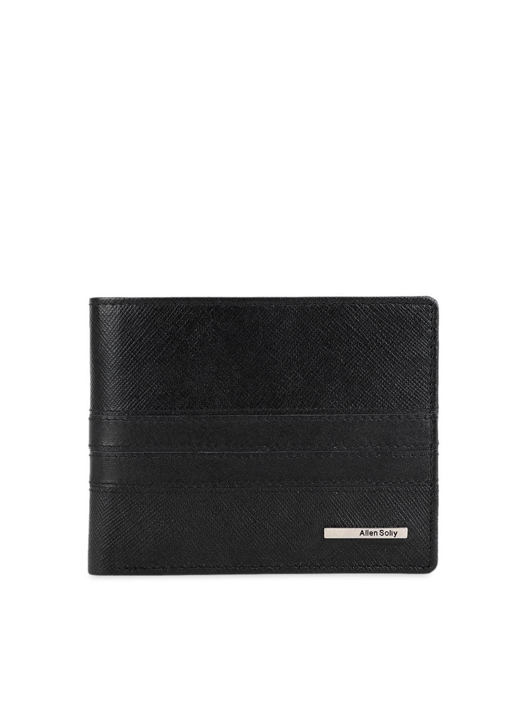 Allen Solly Men Black Solid Leather Two Fold Wallet - view 1