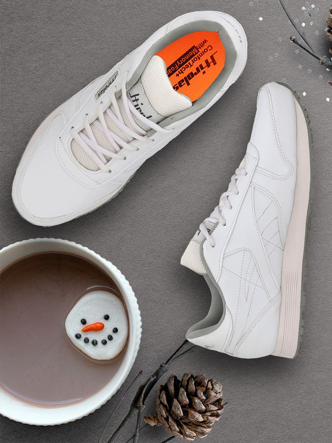 HIROLAS Men White Shock Absorbing Running Shoes - view 1