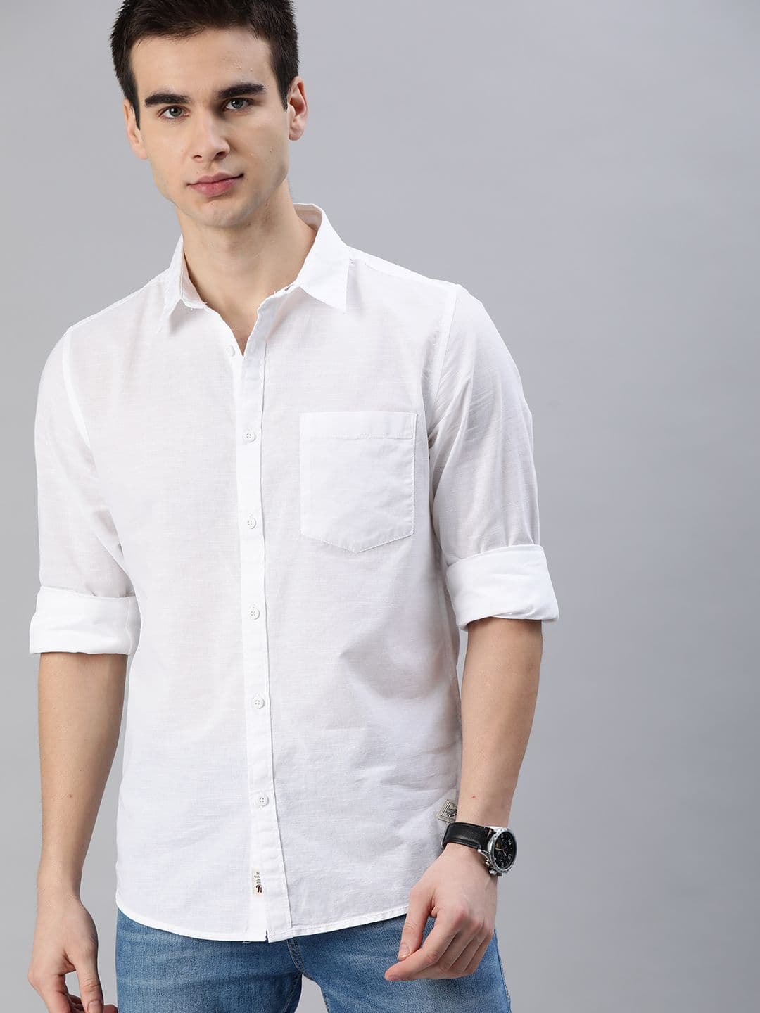 Roadster Men White Cotton Casual Shirt - view 1